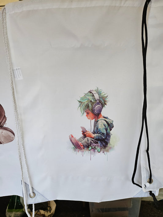 Gamer Boy Drawstring PE Bag