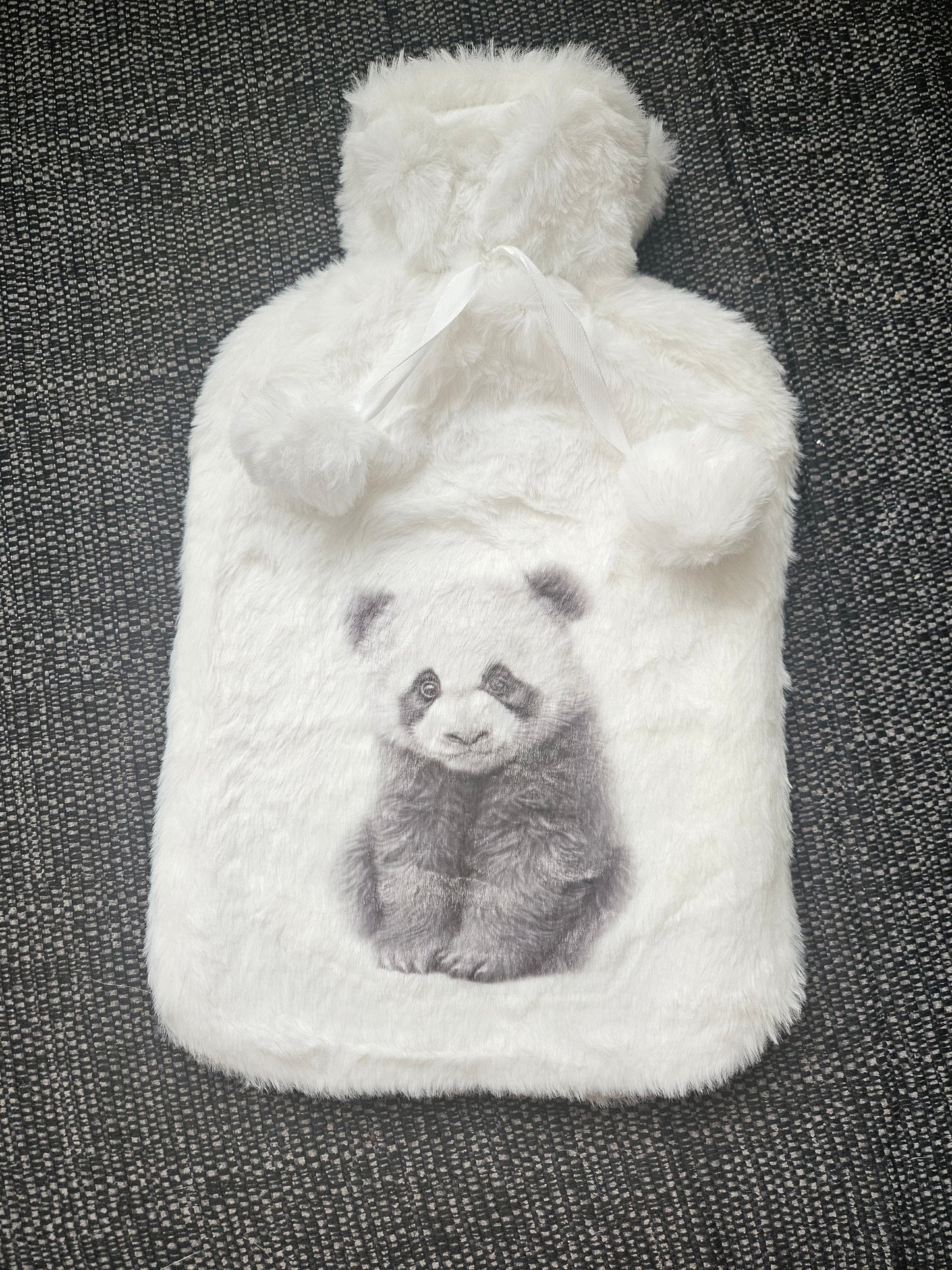 Baby Panda Faux Fur Hot Water Bottle Cover